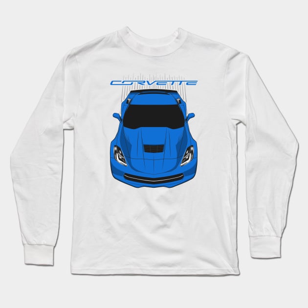 Corvette C7 - Blue Long Sleeve T-Shirt by V8social